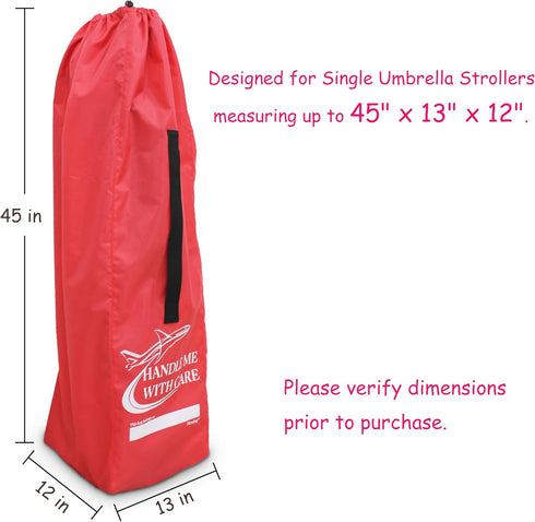 Hewjog Stroller Travel Bag for Airplane, for Single Umbrella Strollers, Red