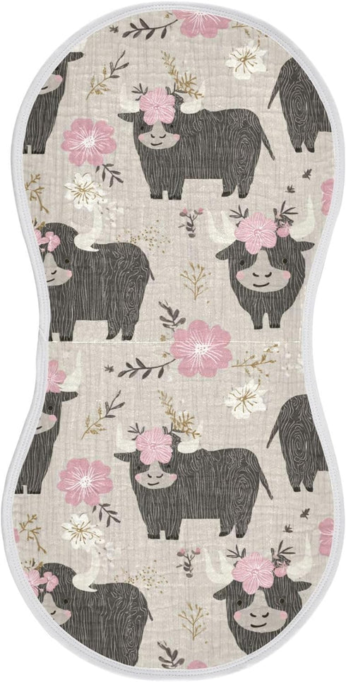 decor gift Cotton Burp Cloths Baby Easy Care Naughty Wooden Bison Gray washcloths for