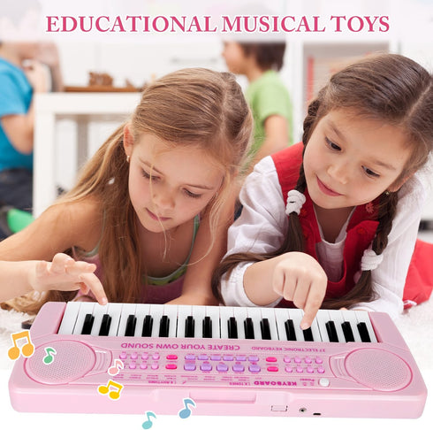 37 3 4 5 6, M SANMERSEN Kids Piano Keyboard, Keys Music Keyboard Piano Toys with Microphone, Portable Dual Speaker