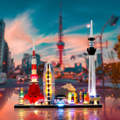 LIGHTAILING Light Set for Architecture Tokyo Building Blocks Model, LED Light Kit Compatible with Lego