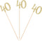 Pack of 10 Gold Glitter 40th Birthday Centerpiece Sticks - Number 40 Table Topper Age Letter Decorations