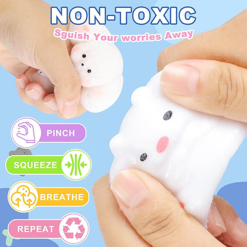 12 Pack Taba Squishy Toys Kit Pcs, Fufu Squishy Include Taba Squishy Paw, Hamster, Chick, Dog, Pig, Banana, Bear