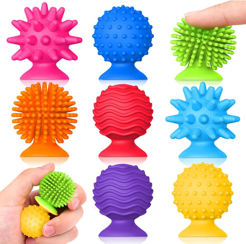 Sensory Fidget Toys Kids Adults: Qquiet Textured Suction Cup Toys for Kids