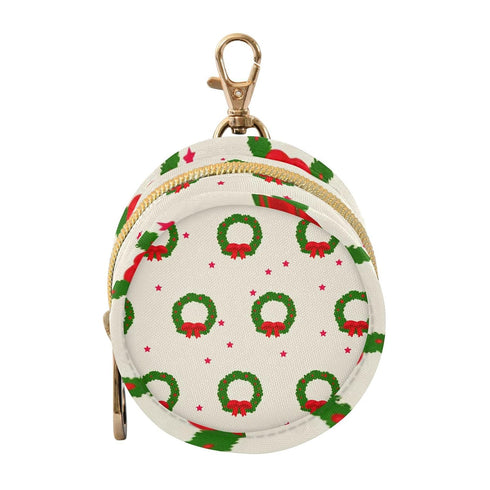 Christmas Decoration Round Pacifier Storage Case with Zipper, Portable Pacifier Case for