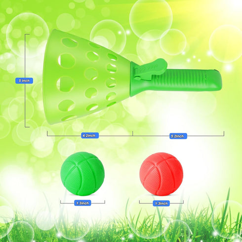 Duckura Outdoor Indoor Game Activities for Kids, Pop-Pass-Catch Ball Game with 4 Baskets and 24 Balls, Summer Beach Toys