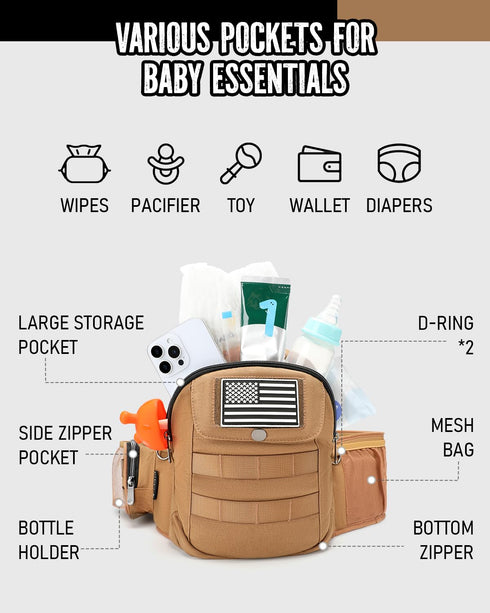 45 lbs), Dinictis Baby Hip Carrier for Dad, Ergonomic Waist Carrier with Hip Seat for Newborn to Toddler (Up