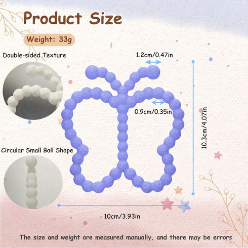 2 3 (2, Pcs Baby Teething Toys Silicone Butterfly Teething Rings Over Months - Baby Essentials Sensory Chew Toys -Baby