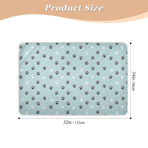 siphylline 52" 34" Animal Cat Paw Black White Cyan Extra Large Resuable Potty Training Pad Highly Absorbent Baby Diaper