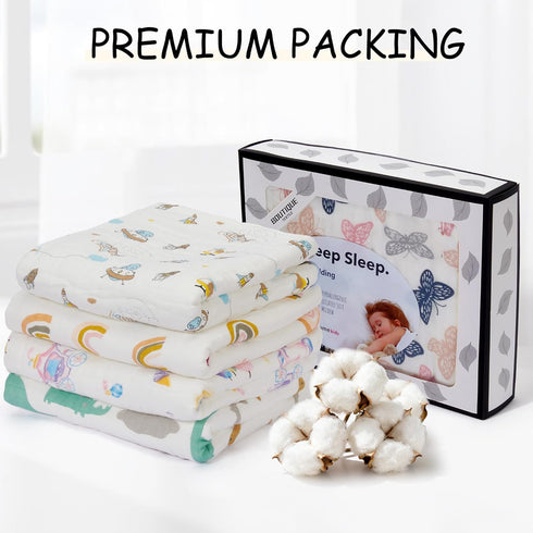30x40 ZPECC Muslin Baby Blanket Thicker, Organic Cotton Newborn Receiving Quilt Hypoallergenic for Baby Essentials