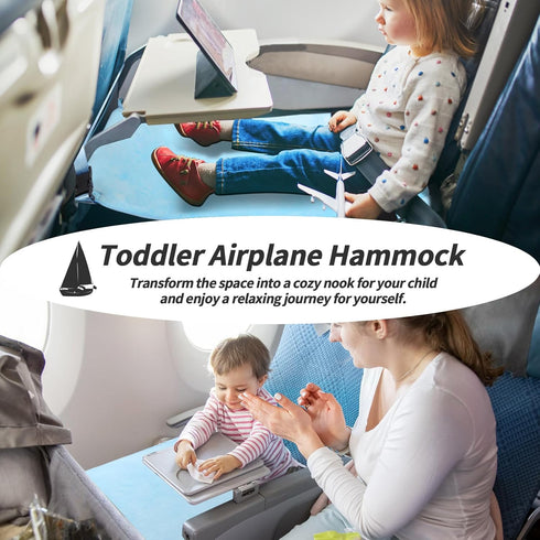 Toddler Airplane Bed, Portable Kids Airplane Seat Extender, Airplane Travel Essentials for Toddlers, Comfortable