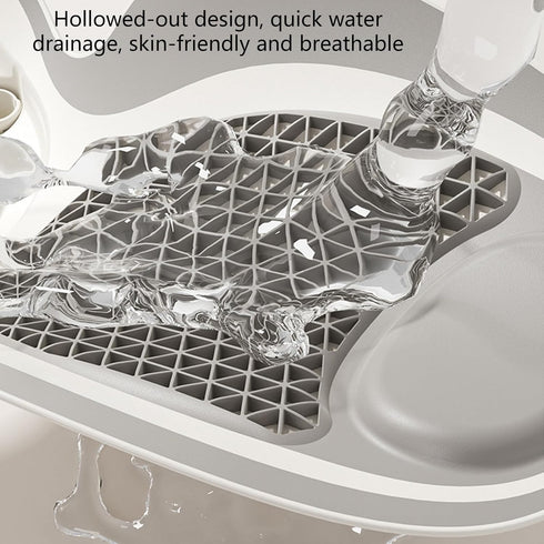 PANGBOER Ergonomic Bath Seat with Drain Hole Portable Design for Infant Daily Pp Washing Bathtub Newborns Washing Tool