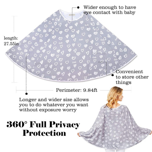 Baby Nursing Cover & Poncho - Multi-Use Privacy Cover for Baby Car Seat, Shopping Cart, Stroller