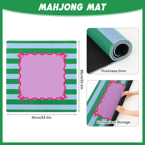 33'' 33'' Dunzy x Mahjong Mat with Carrying Bag Non Slip Noise Reduction Gaming Mat Rubber Mahjong Table Cover
