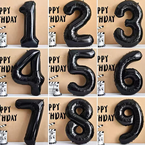 Black Giant 40 Number Balloons - Jumbo Foil Mylar Balloons for 40th Birthday Party Decorations and Anniversary Events