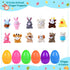 12 PCS Easter Eggs Filled with Mini Plush Animal Toys, Easter Basket Stuffers for Toddler Boys Girls, Plastic Easter