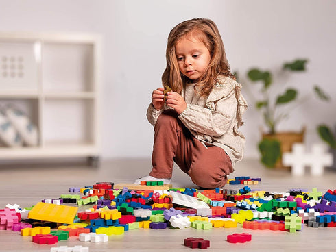 PLUS PLUS Big Open Play Set - 100 Piece Neon Color Mix, Interlocking Large Puzzle Blocks
