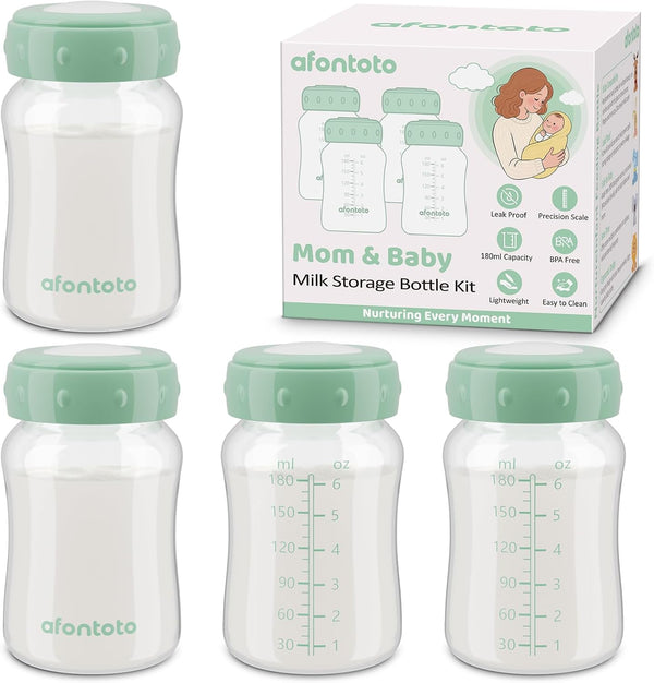 Breastmilk Storage Bottle Compatible with Spectra/Motif Luna/afontoto Flange, 4PCS Breast Milk Container