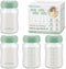 Breastmilk Storage Bottle Compatible with Spectra/Motif Luna/afontoto Flange, 4PCS Breast Milk Container