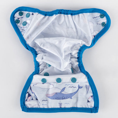 Sigzagor 8lbs-10lbs Newborn Baby Diaper Nappy Cover (Bear Whale)
