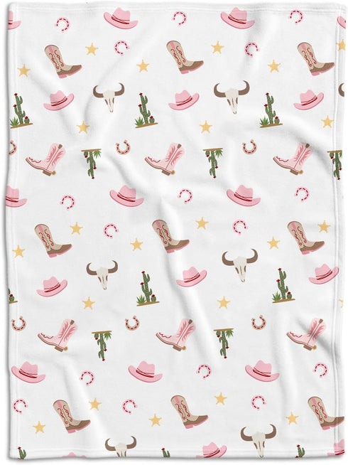 Western Blanket, Western Decor for Nursery Room, Baby Blankets for Girls, Cowboy
