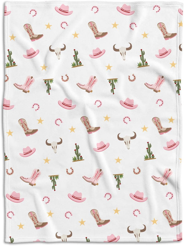 Western Blanket, Western Decor for Nursery Room, Baby Blankets for Girls, Cowboy