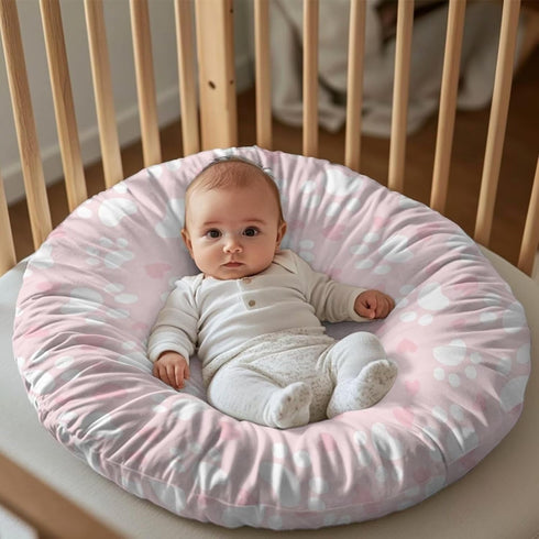 Hechitok Dog Paws White Removable Newborn Lounger Cover Nursing Pillow Slipcover Soft Snug Fits Baby Lounger