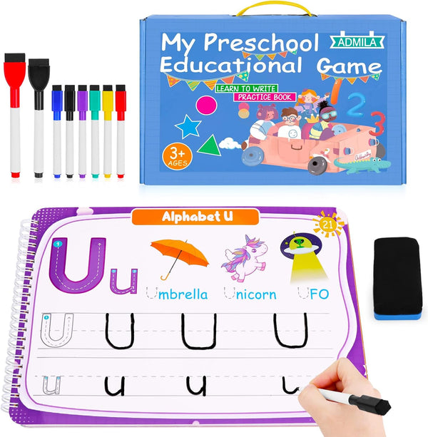 Preschool Learning Activities Workbook, Handwriting Practice Book for Kids, Birthday Gifts for Ages 3-5