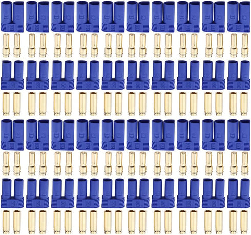 20 Pairs EC5 Bullet Banana Plug Connector - Female Male 5mm Gold Connector for RC ESC LIPO Battery
