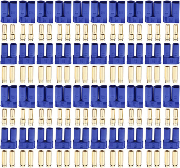 20 Pairs EC5 Bullet Banana Plug Connector - Female Male 5mm Gold Connector for RC ESC LIPO Battery