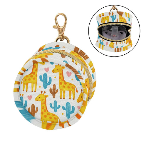 Giraffes Round Pacifier Storage Case with Zipper, Portable Pacifier Case for Travel, Diaper Bag & Purse, Pacifier