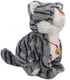 Interactive Plush Robot Cat Toy - Sound Control Electronic Pet for Kids (Gray)