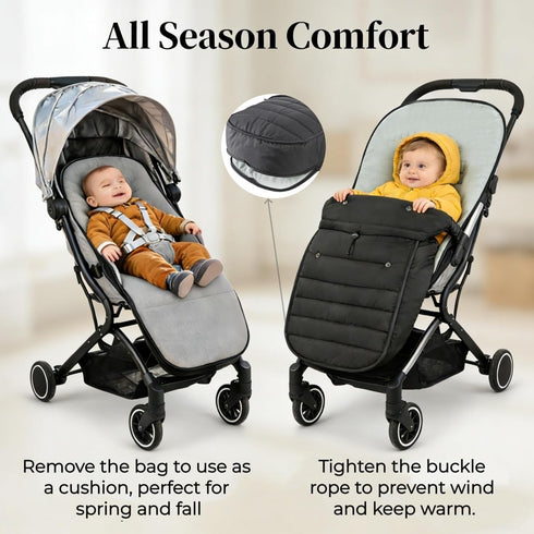 HKSICHENGKEJI 2 1 in Baby Stroller Cushion Bunting Bag Removable Windproof Footmuff Toddler Warm Pushchair Seat Mat