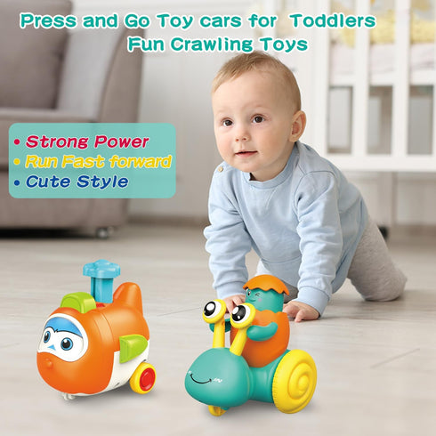 vusum 1 6-12-18 1-3,1 1 2 3 4 Toddler Toys for Year Old Boy,Press to Go Car Baby Toys Months,Push Toy Cars for Toddlers