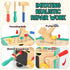Set, Hammer 3-5, Lehoo Castle Kids Tool Wooden Mini Toddler Tool Bench with Blackboard, Robot Construction Toys