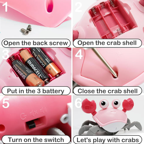 Pbooo Crawling Crab Baby Toy, Interactive Walking Dancing Musical Toy for Babies, Ideal for Tummy Time and Crawling
