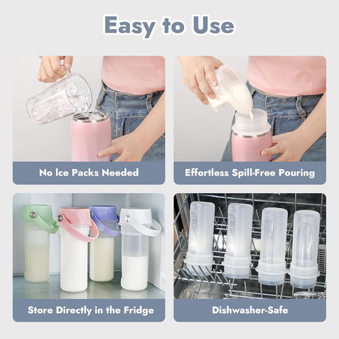 20oz 36+ HEYTRIP Portable Breastmilk Cooler - Stainless Steel Milk Chiller Bottle for Travel & Work | Reusable