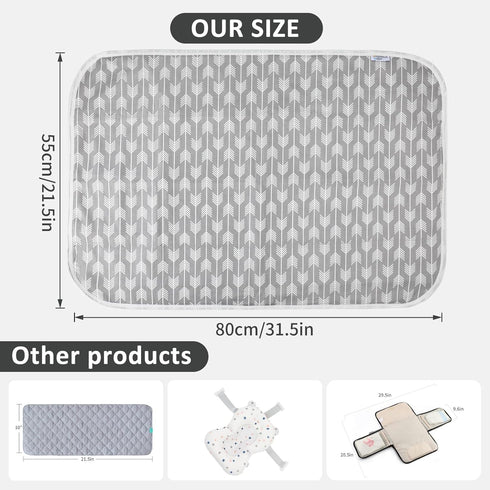 21 5/8" 31.5" Mat(Arrows1PCS) Baby Diaper Changing Pad, x Waterproof Changing Pad Liners - Reusable Soft and Absorbent