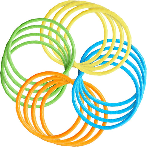 BLUE PANDA 12 Pack Pool Rings for Kids Diving - Multicolored Under Water Swim Dive Rings (6 in)