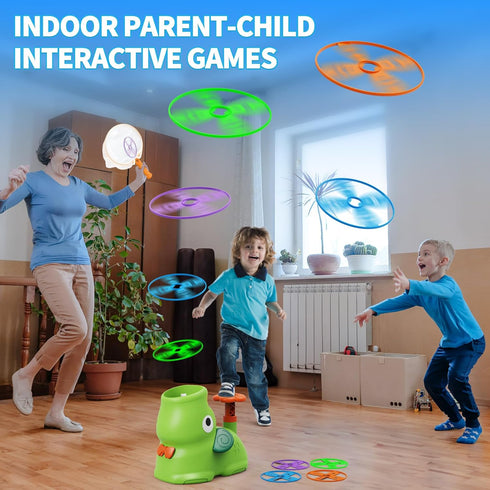Outdoor Stomp Flying Disc Launcher Toys - Kids Ages 3-10 - Elephant Butterfly Catching Game for Outdoor Birthday