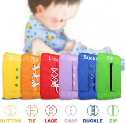 2-8 YHZAN Learn to Tie Your Shoes Dressing Board Montessori Mobile Sensory Board Travel Therapist Life Skills