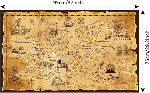 Aubric Set, 25x30 Pirate Spyglass Telescope Treasure Map Pocket Compass Kids Toys Handheld Collapsible Zoomable