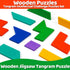 3+ (4 Pack) Wooden Puzzles,Geometric Shape Logic Hexagon Puzzle Toys Brain Teasers STEM Montessori Educatioanl IQ Board