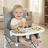 MFSLOVE Portable Baby Booster Seat with Removable Tray, Gray, Foldable Travel High Chair for Toddlers, BPA Free (Grey)