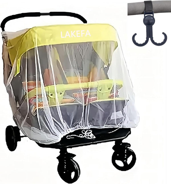 LAKEFA Mosquito Net for Baby Double Strollers,Carriers, Cradles, Car Seats,Universal Size, Insect Bug