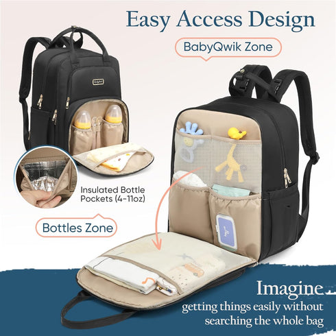 Backpack 2 30-38L) Backpack Qualyphant Diaper Bag - Extra Large Diaper Bag for Kids Twins (Expandable - Travel Baby
