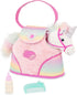 Plush Unicorn Carrier Bag with Comb & Bottle, Stuffed Animal for Kids 3 Years +