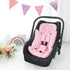 Car Seat Head Support Baby, Soft Infant CarSeat Insert with Strap Covers for Girls, Newborn Insert for carseat