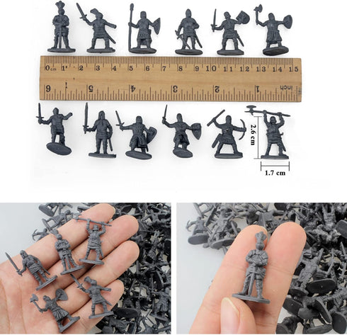 Toy Soldiers Medieval Plastic Knight Action Figure - Castle Playset with 250PCS Mini Ancient Soldiers Warriors