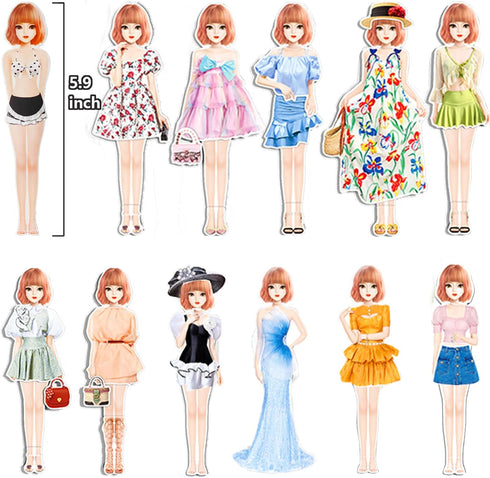 Daniel Axel 3+ Set Magnetic Princess Dress Up Paper Doll Pretend Play Toys Magnet People Clothes Puzzles Game for Year