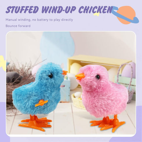 4PCS Chick Plush Wind Up Toys - Novelty Baby Chick Toys for Kids & Toddlers, Wind Up Easter Toys for Party Favors